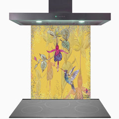 Powder Bloom Fuchsia Glass Kitchen Splashback