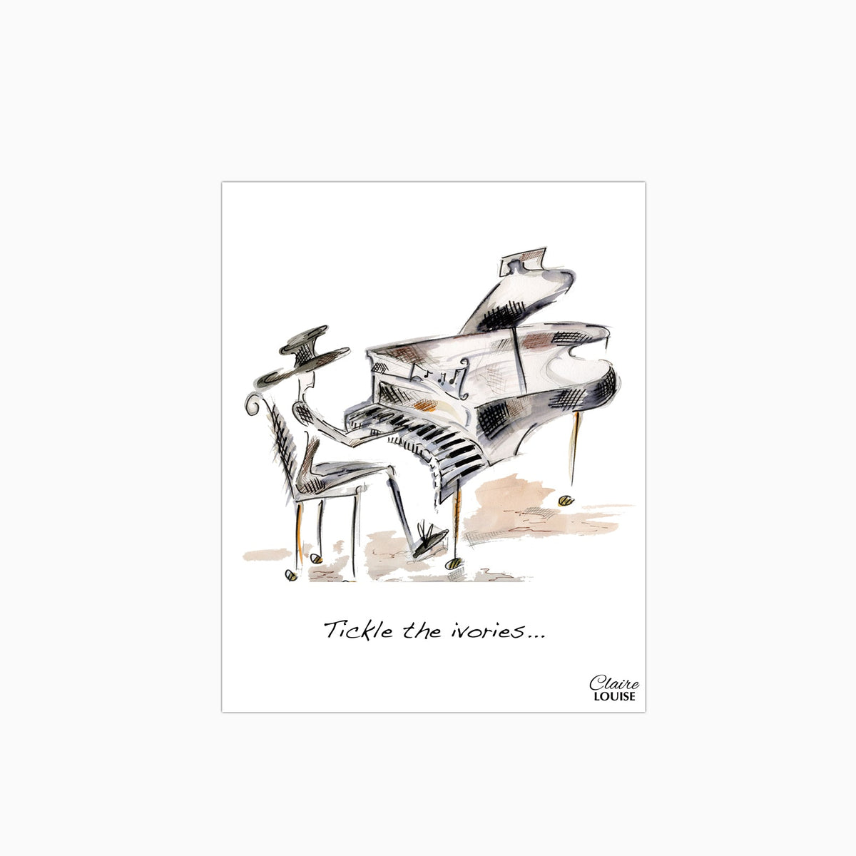 Tickle The Ivories Glass Kitchen Splashback