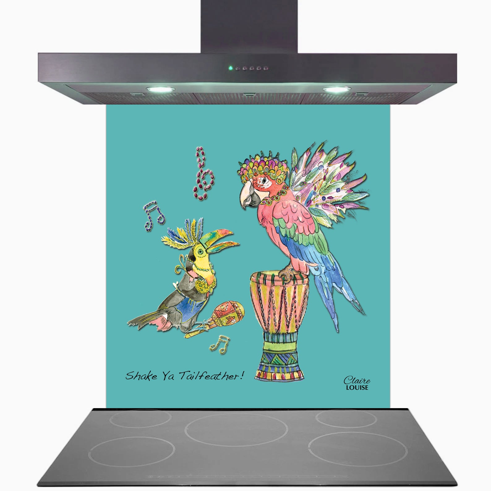 Maracas Glass Kitchen Splashback