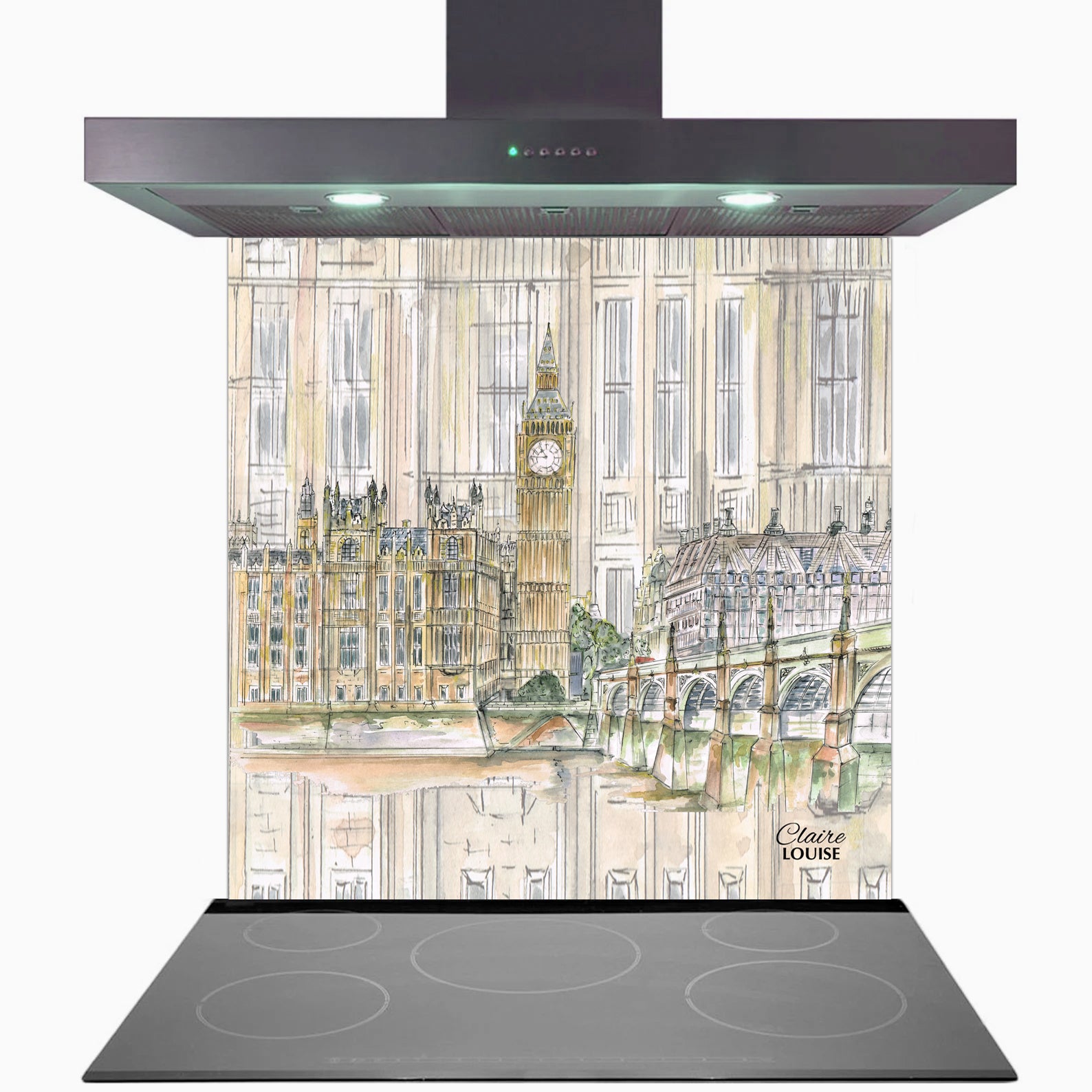 Big Ben and The Houses of Parliament Glass Kitchen Splashback