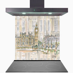 Big Ben and The Houses of Parliament Glass Kitchen Splashback