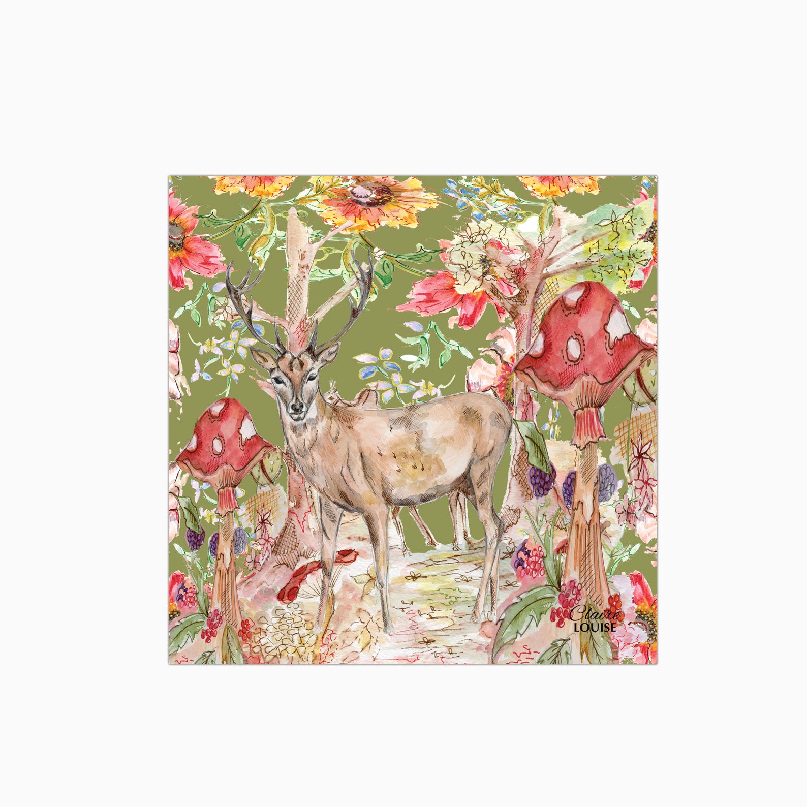 Whimsical Stag Glass Kitchen Splashback