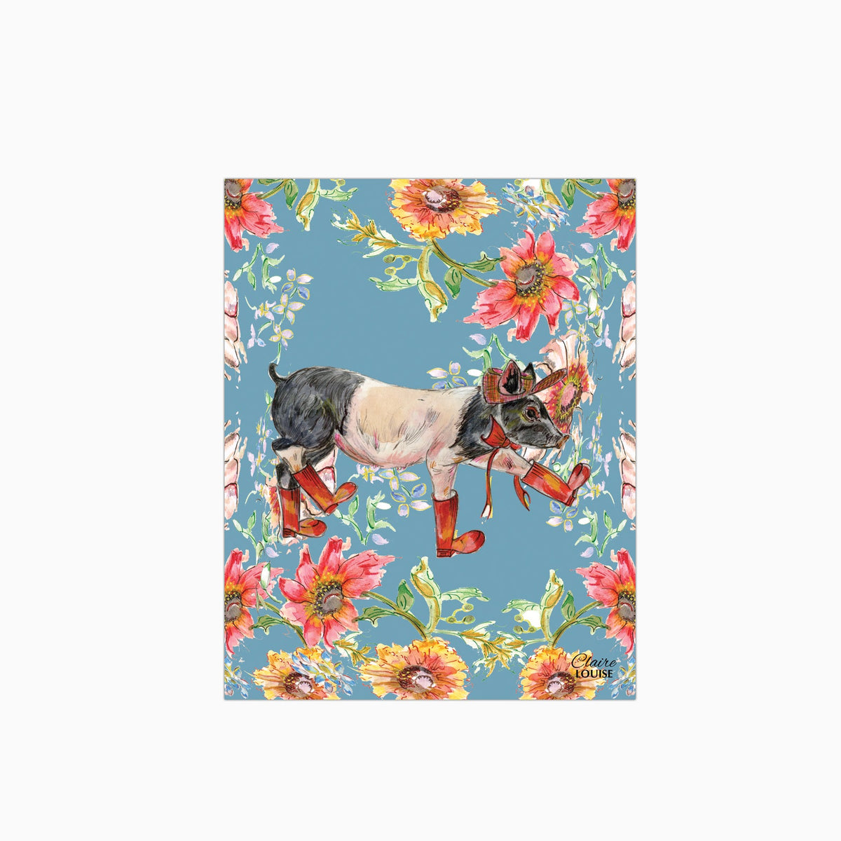 Whimsical Pig Glass Kitchen Splashback