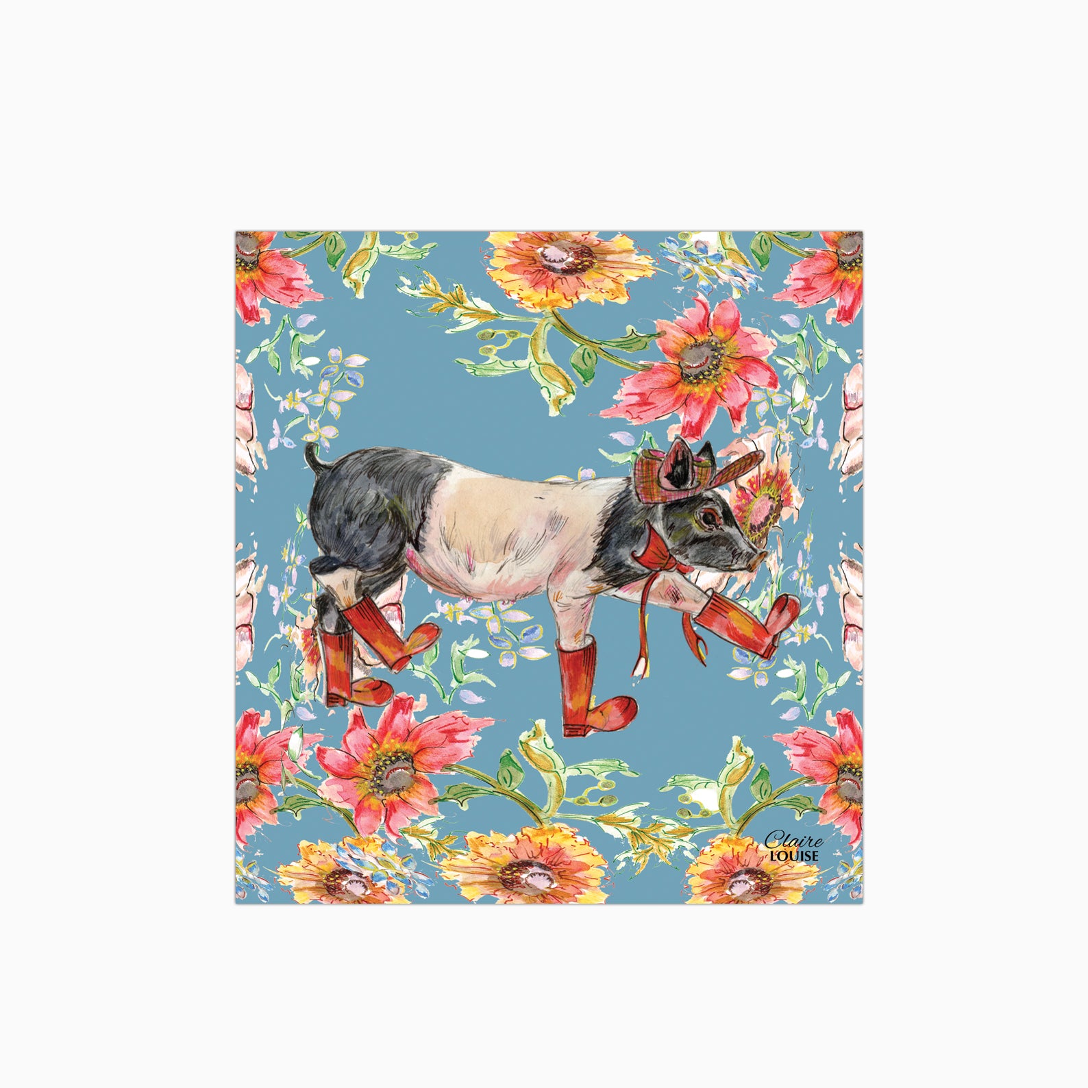 Whimsical Pig Glass Kitchen Splashback