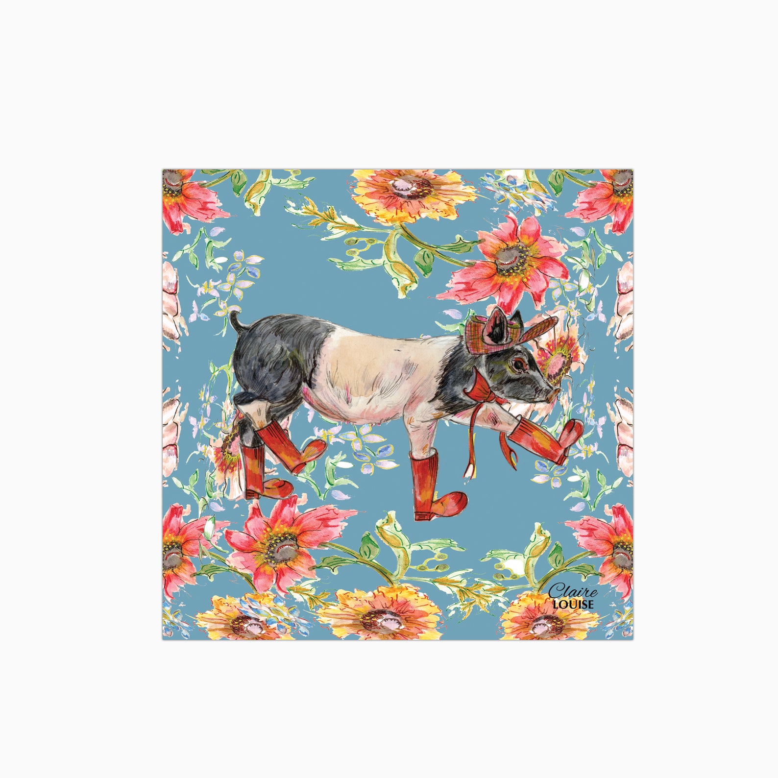 Whimsical Pig Glass Kitchen Splashback