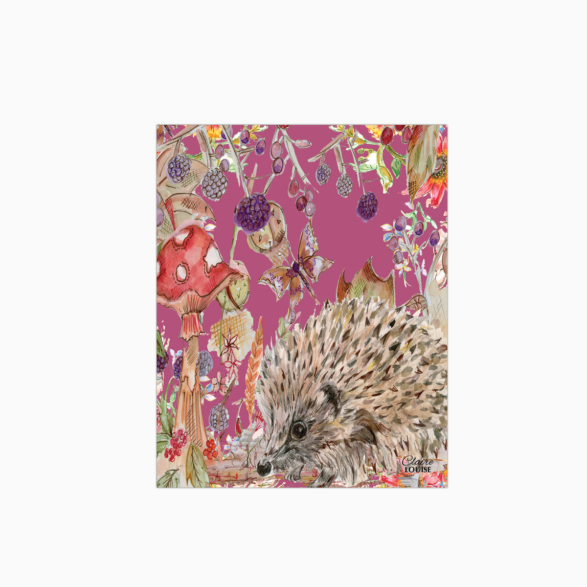 Whimsical Hedgehog Glass Kitchen Splashback