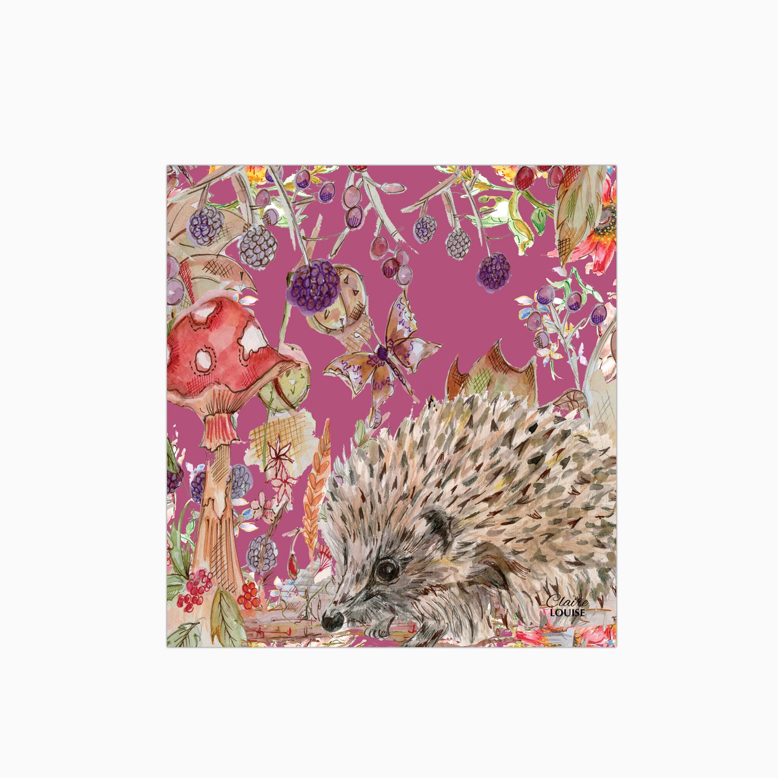 Whimsical Hedgehog Glass Kitchen Splashback