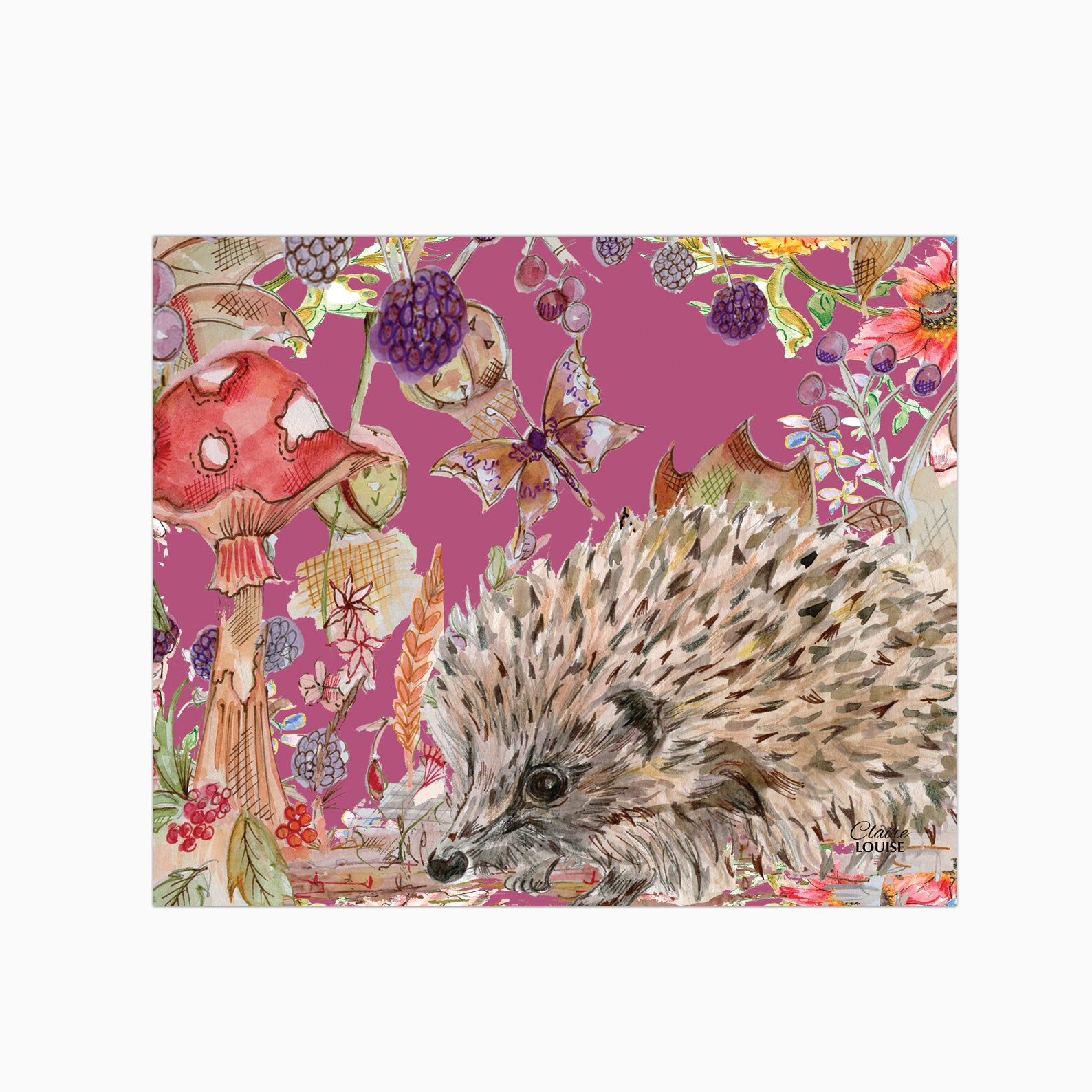 Whimsical Hedgehog Glass Kitchen Splashback