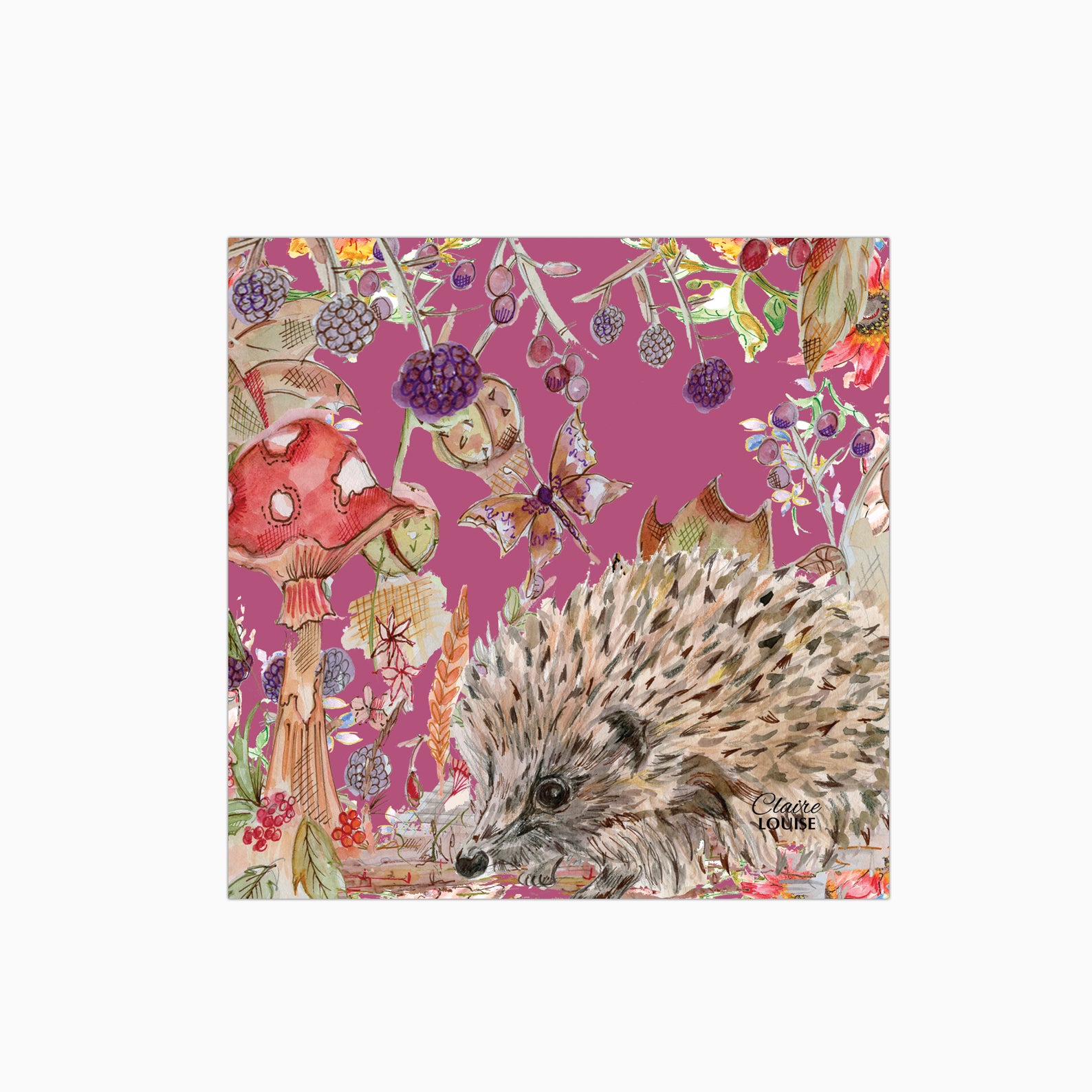 Whimsical Hedgehog Glass Kitchen Splashback