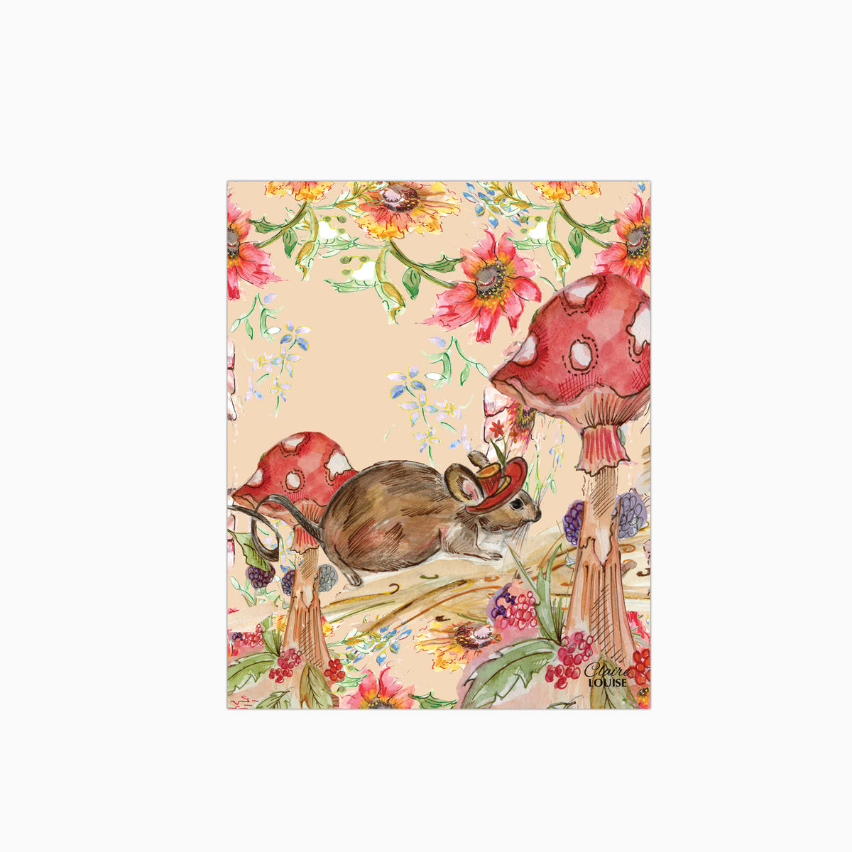 Whimsical Mouse Glass Kitchen Splashback