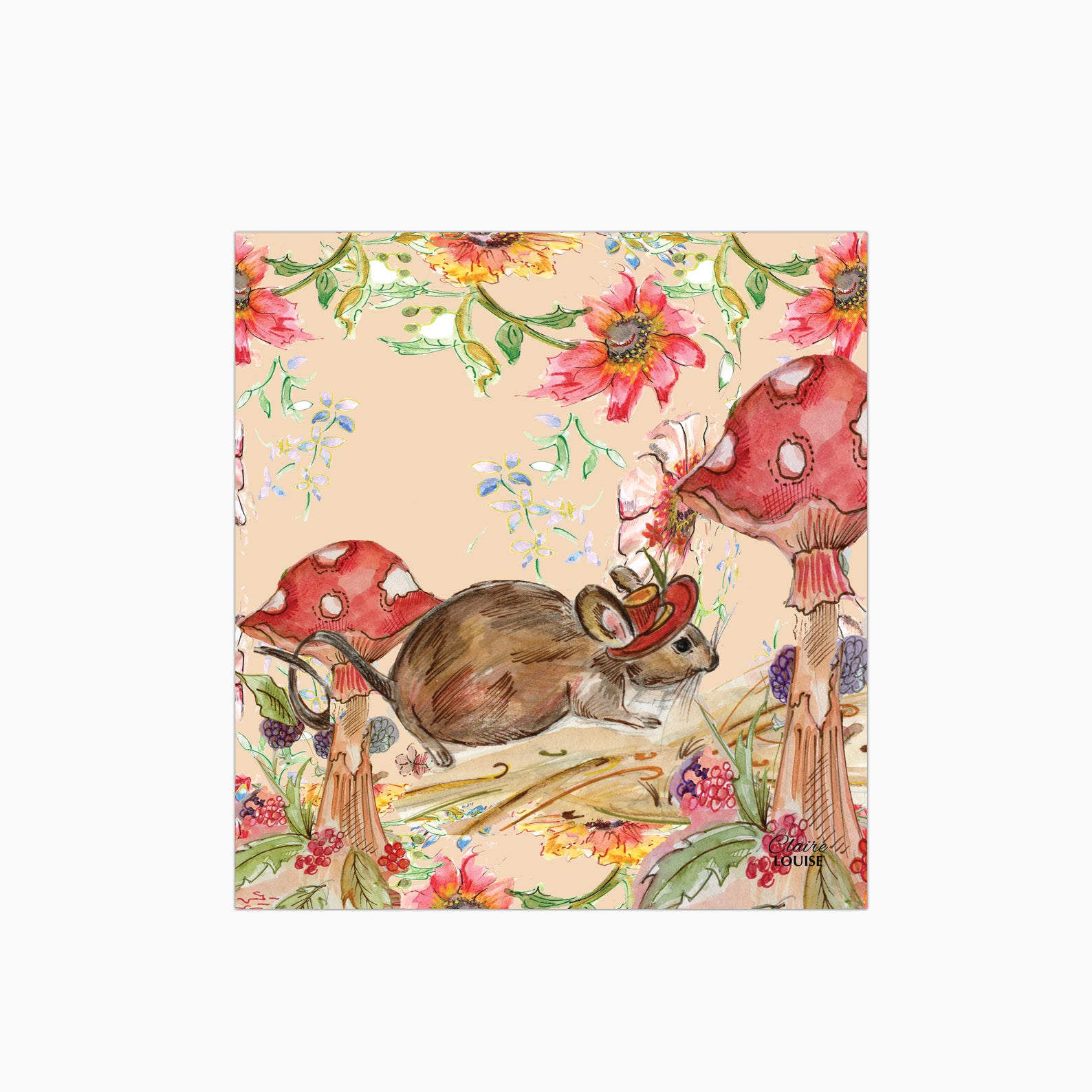 Whimsical Mouse Glass Kitchen Splashback