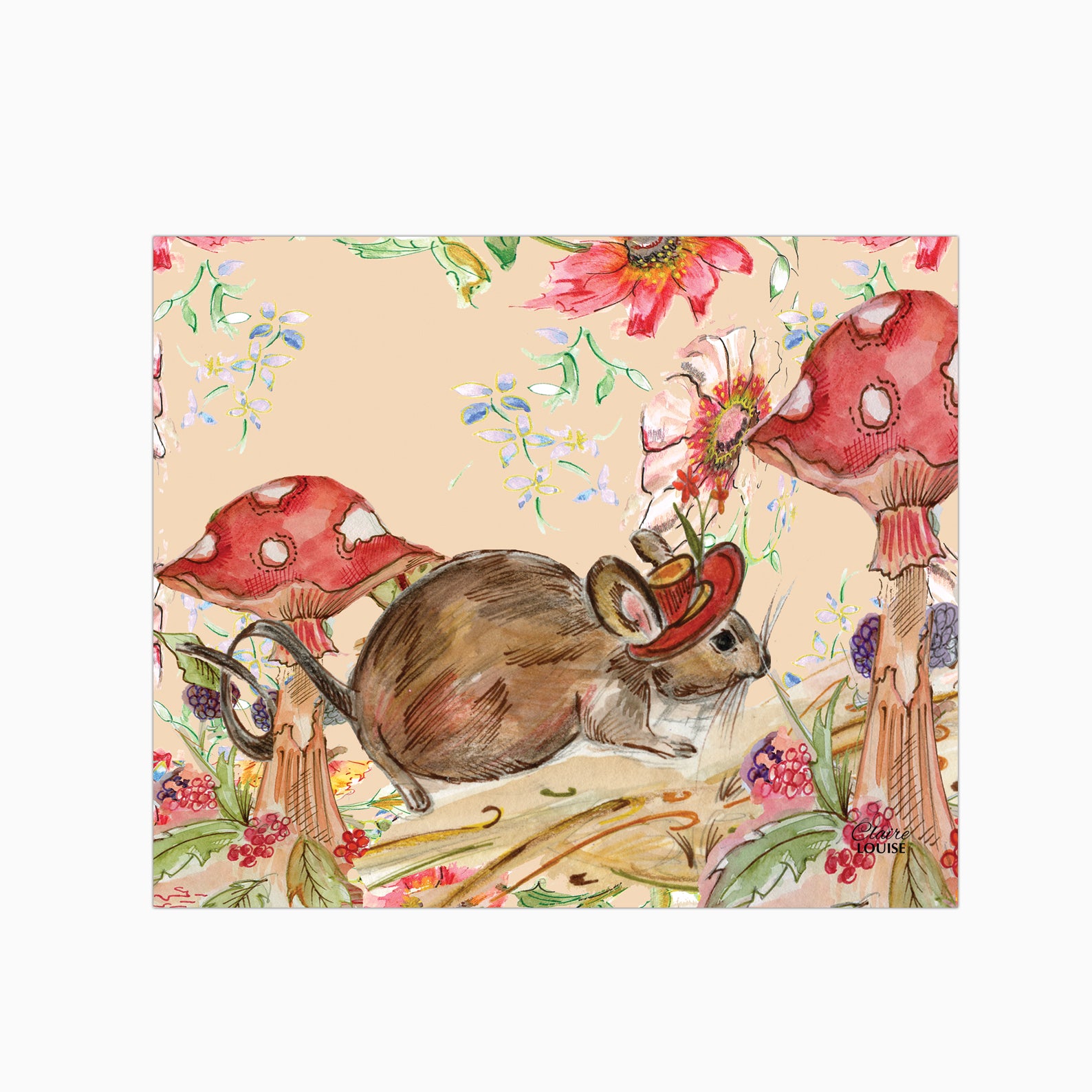 Whimsical Mouse Glass Kitchen Splashback