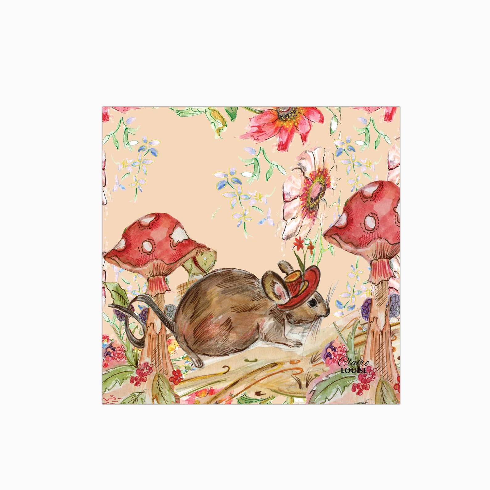 Whimsical Mouse Glass Kitchen Splashback