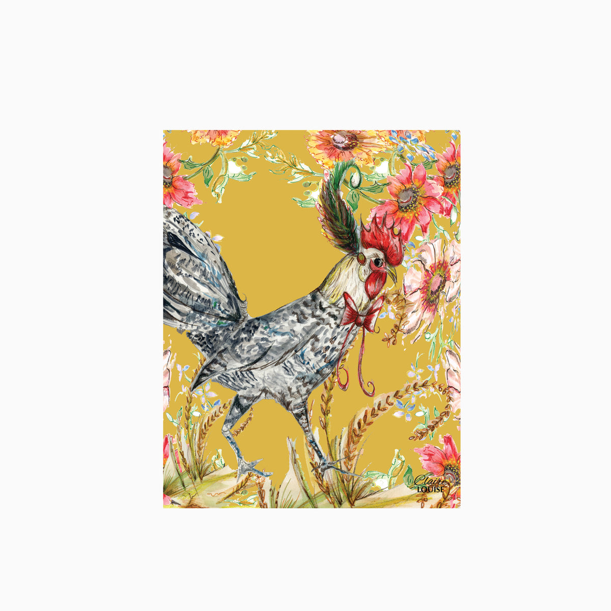 Whimsical Chicken Glass Kitchen Splashback