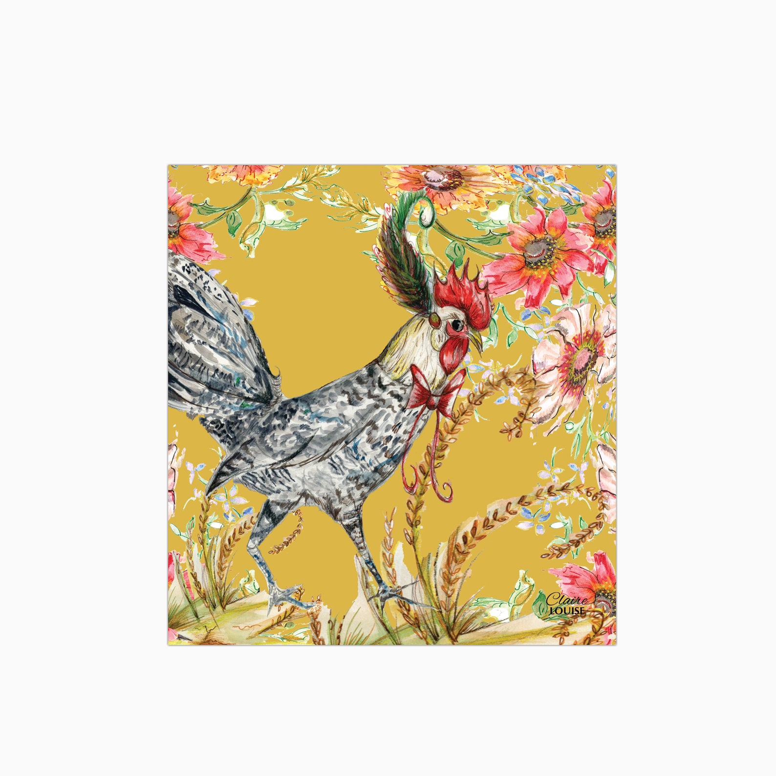 Whimsical Chicken Glass Kitchen Splashback