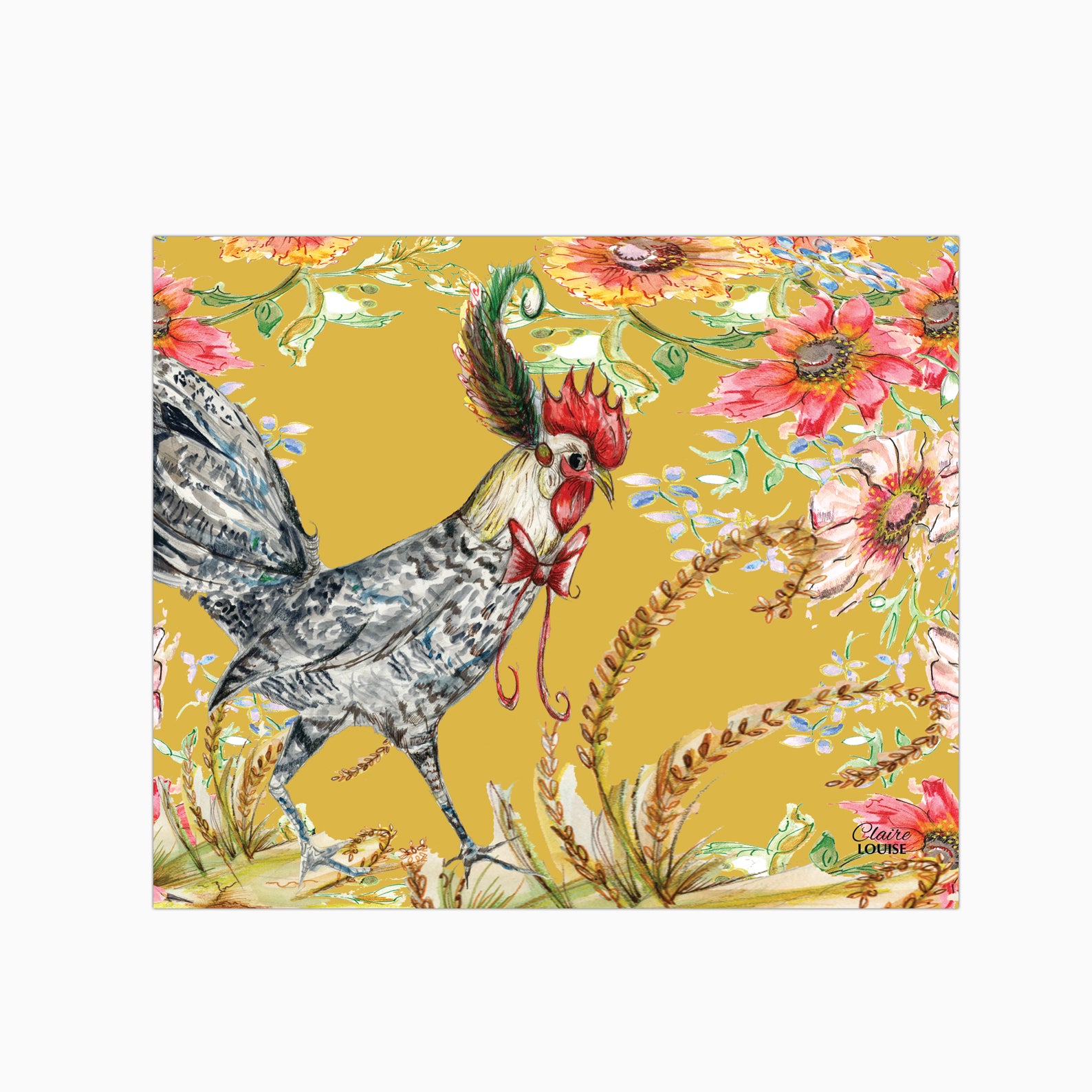 Whimsical Chicken Glass Kitchen Splashback