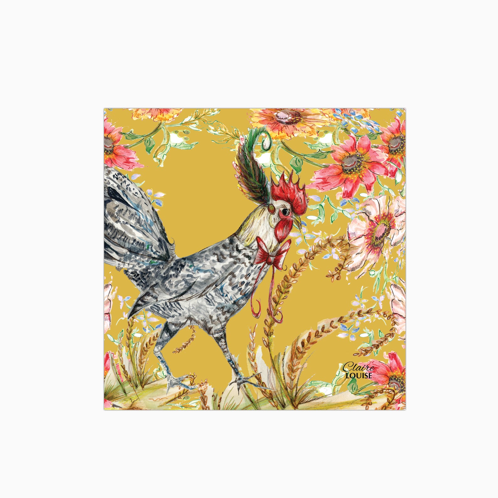 Whimsical Chicken Glass Kitchen Splashback