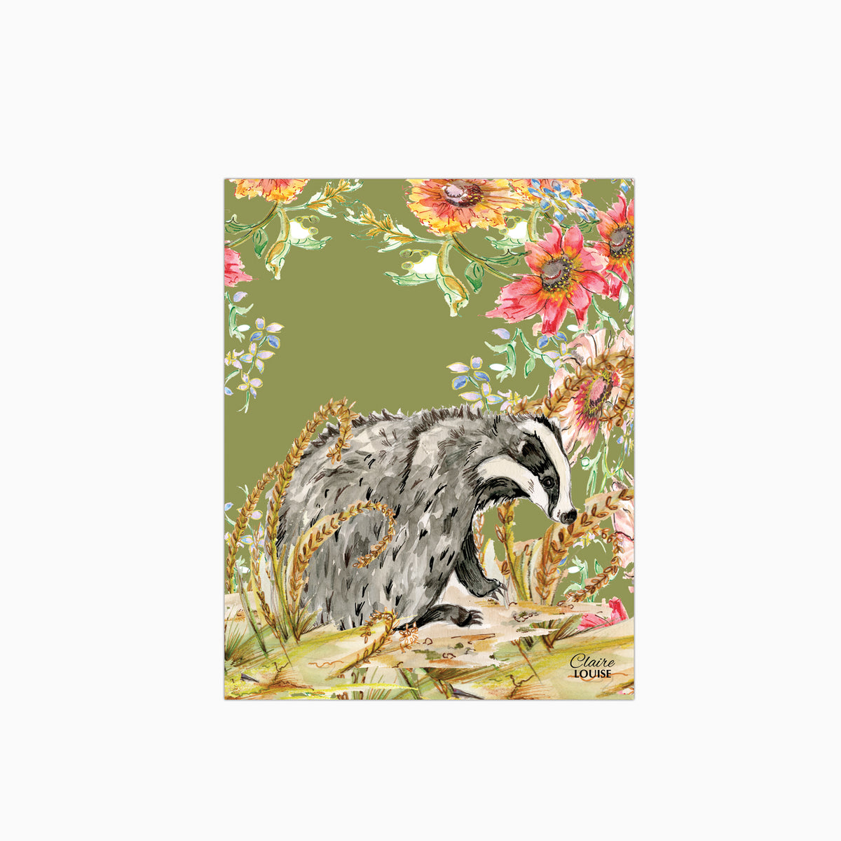 Whimsical Badger Glass Kitchen Splashback