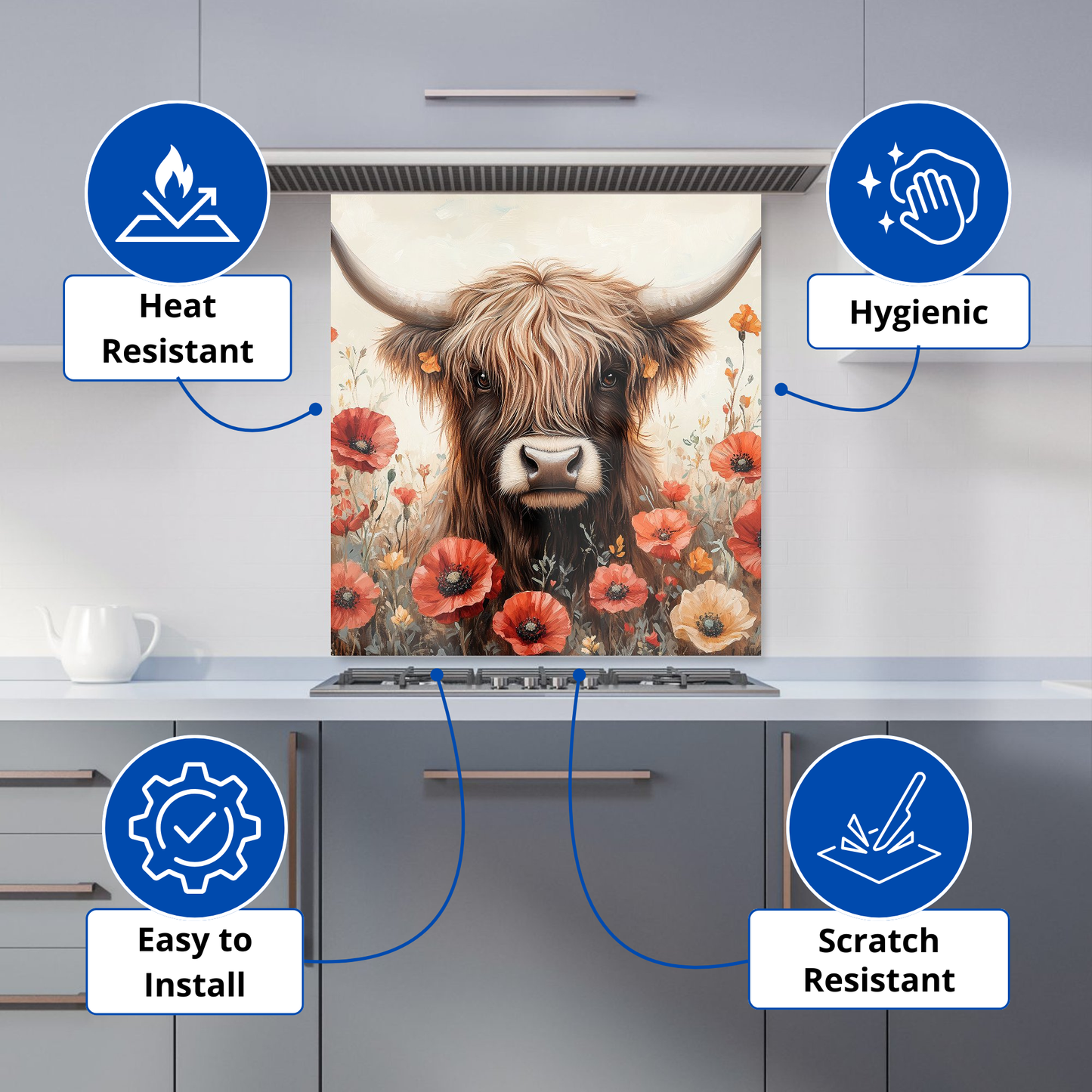 Majestic Lion Face Splashart Kitchen Splashback