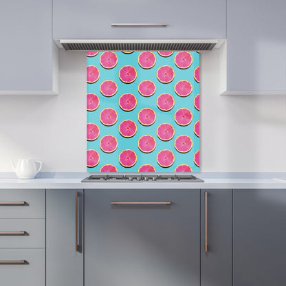 Fruity Pattern Of Pink Grapefruit Kitchen Splashback