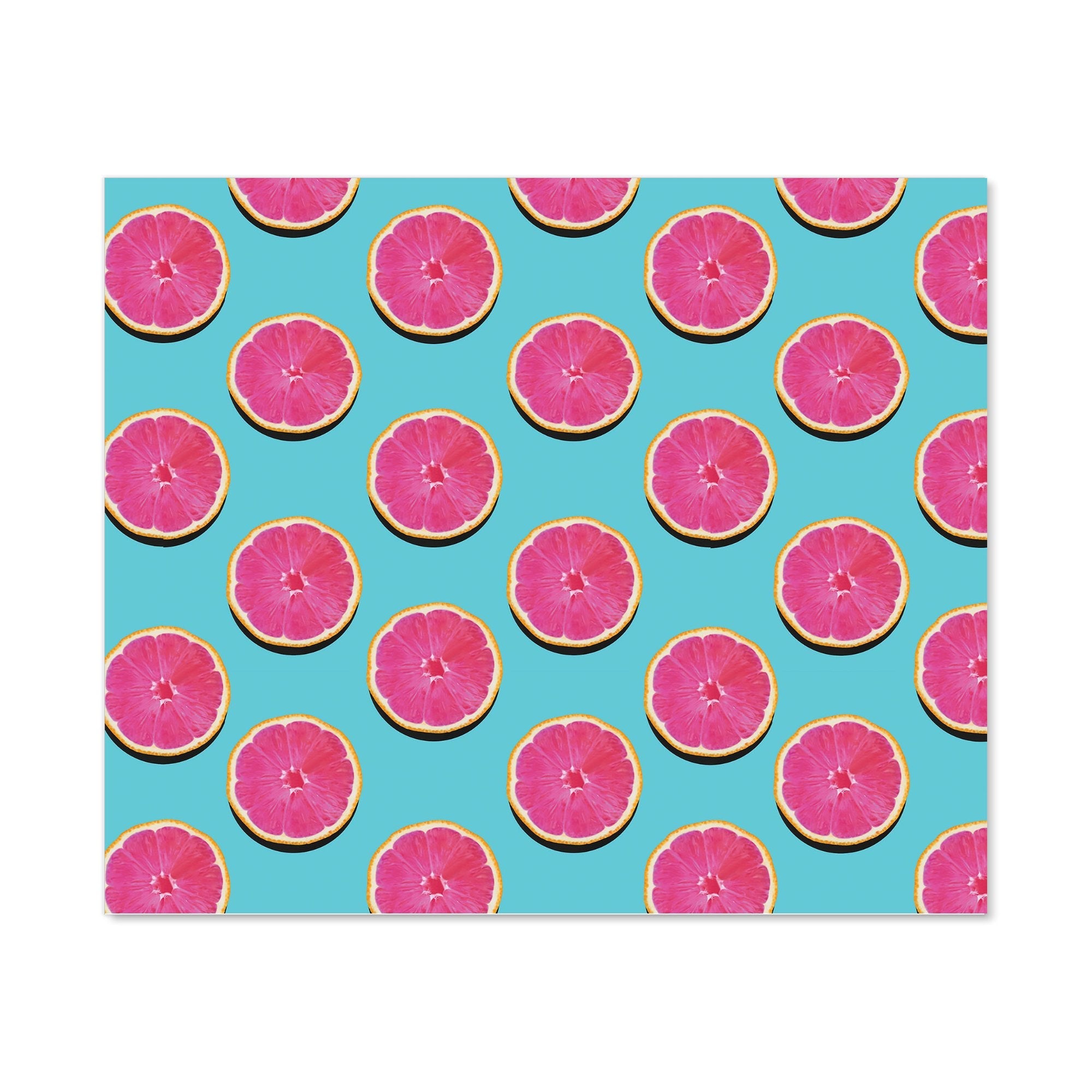 Fruity Pattern Of Pink Grapefruit Kitchen Splashback