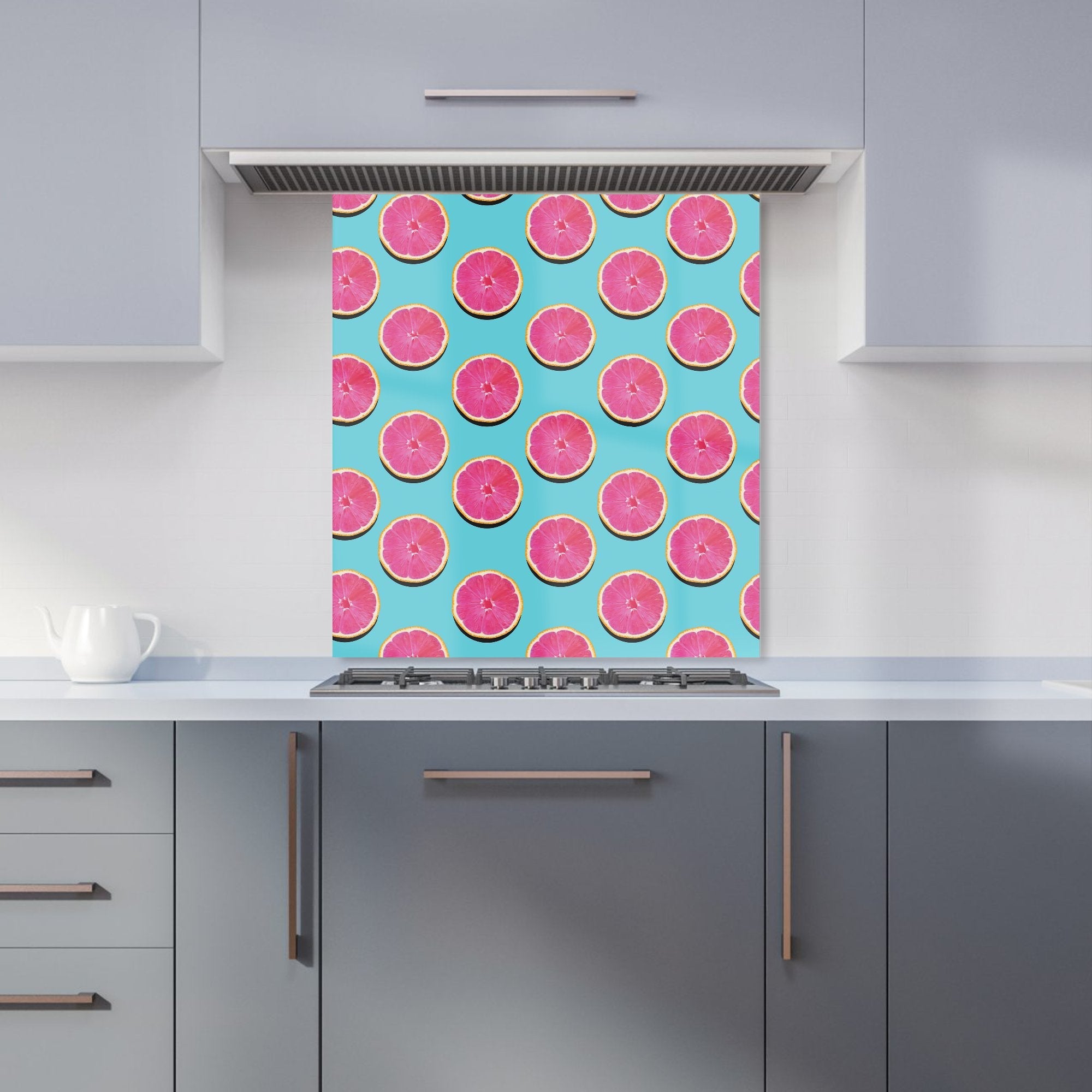 Pink Patterned Kitchen Splashbacks Fruity Pattern Of Pink Grapefruit Kitchen Splashback – Designer Kitchen ...
