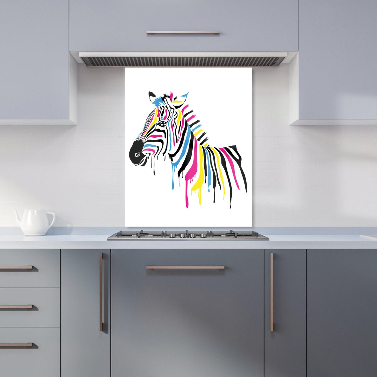 Multi Coloured Zebra Kitchen Splashback