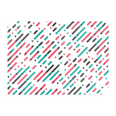 Overlapping Coloured Diagonal Lines Glass Chopping Board