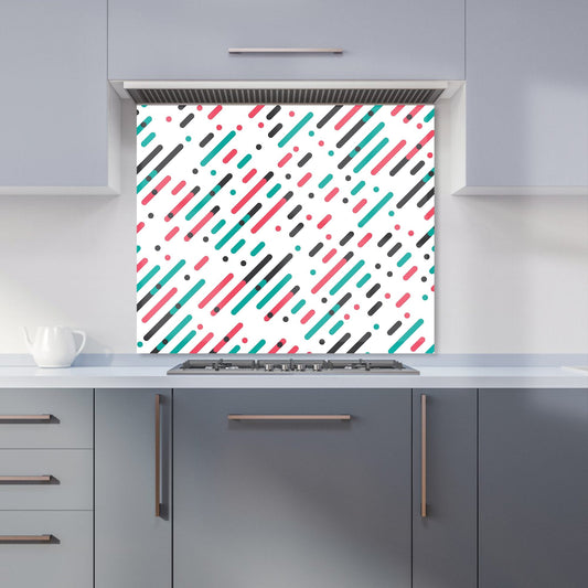 Overlapping Coloured Diagonal Lines Kitchen Splashback