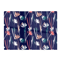 Hand Drawn Wild Flowers Glass Chopping Board