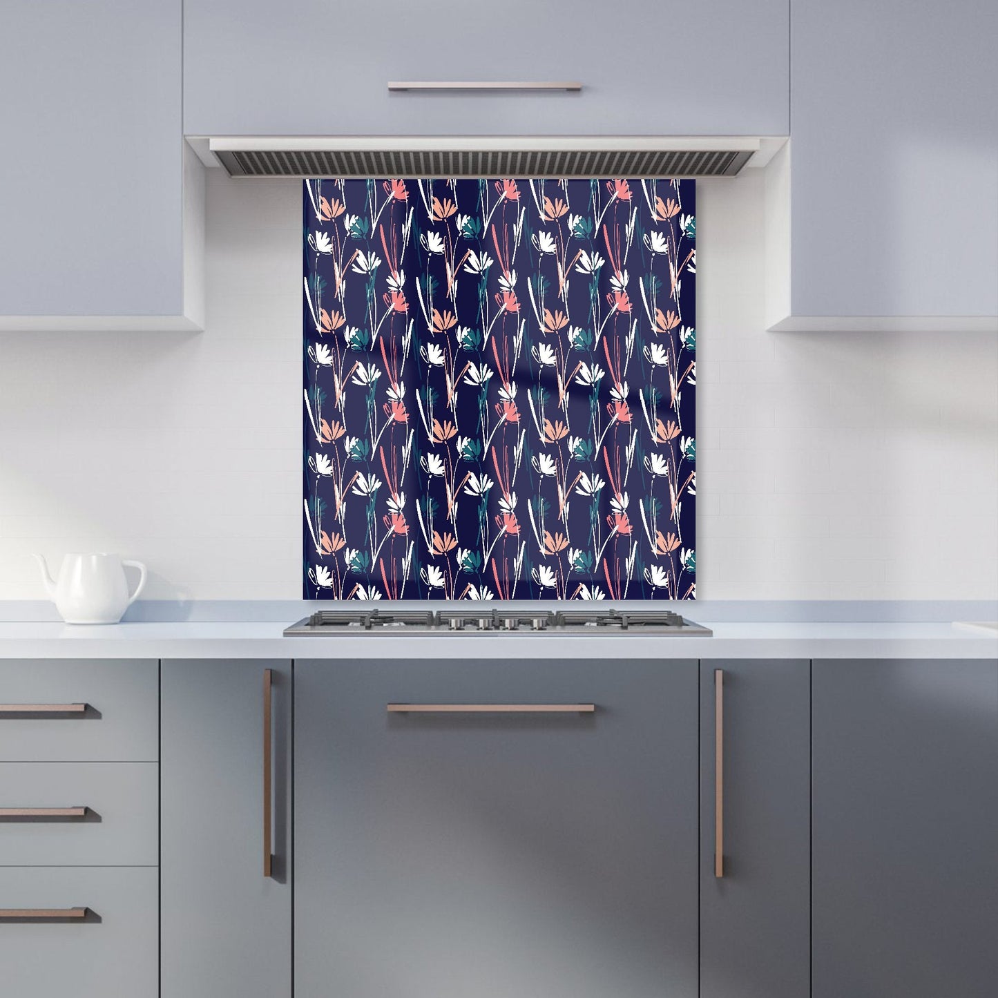 Hand Drawn Wild Flowers Kitchen Splashback