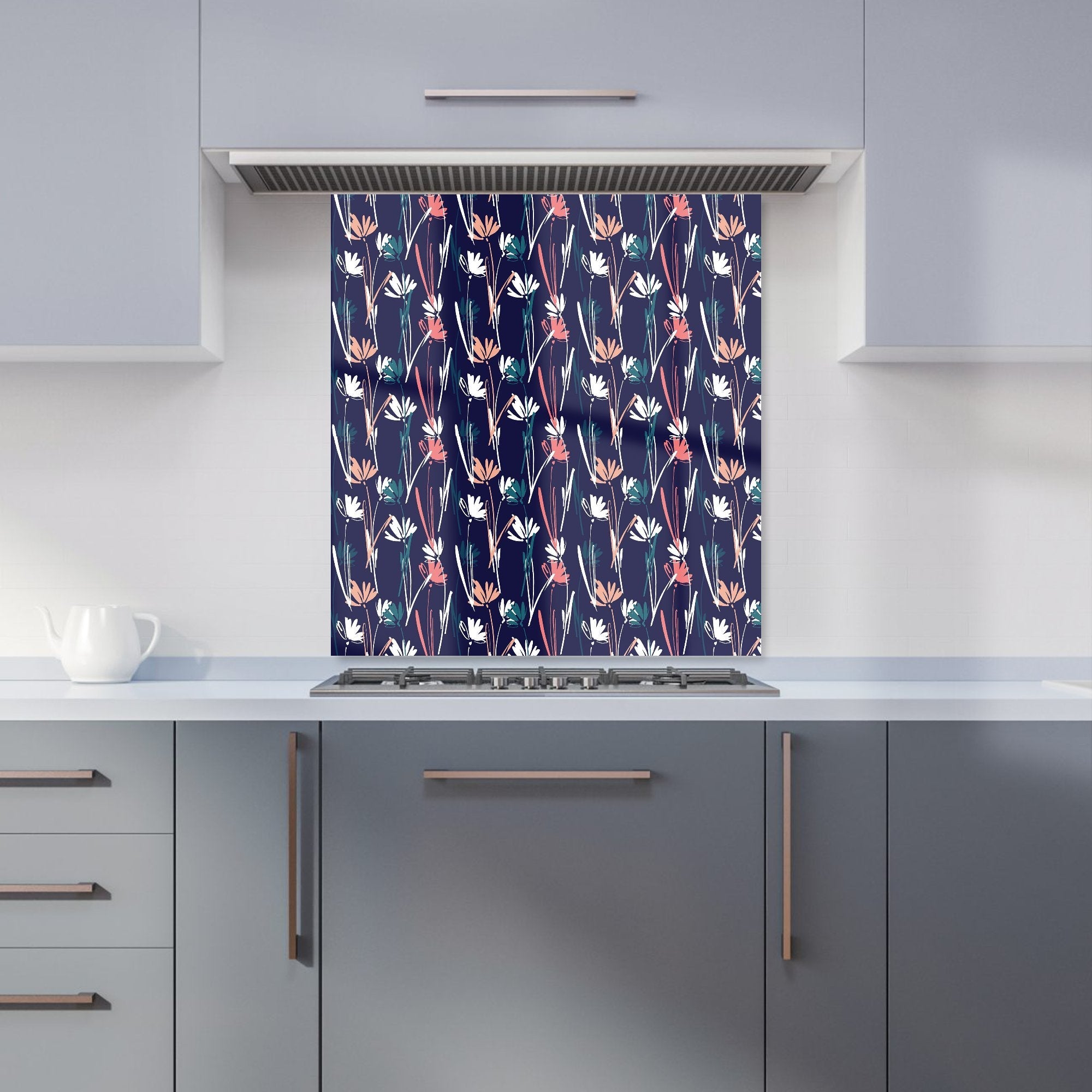 Hand Drawn Wild Flowers Kitchen Splashback