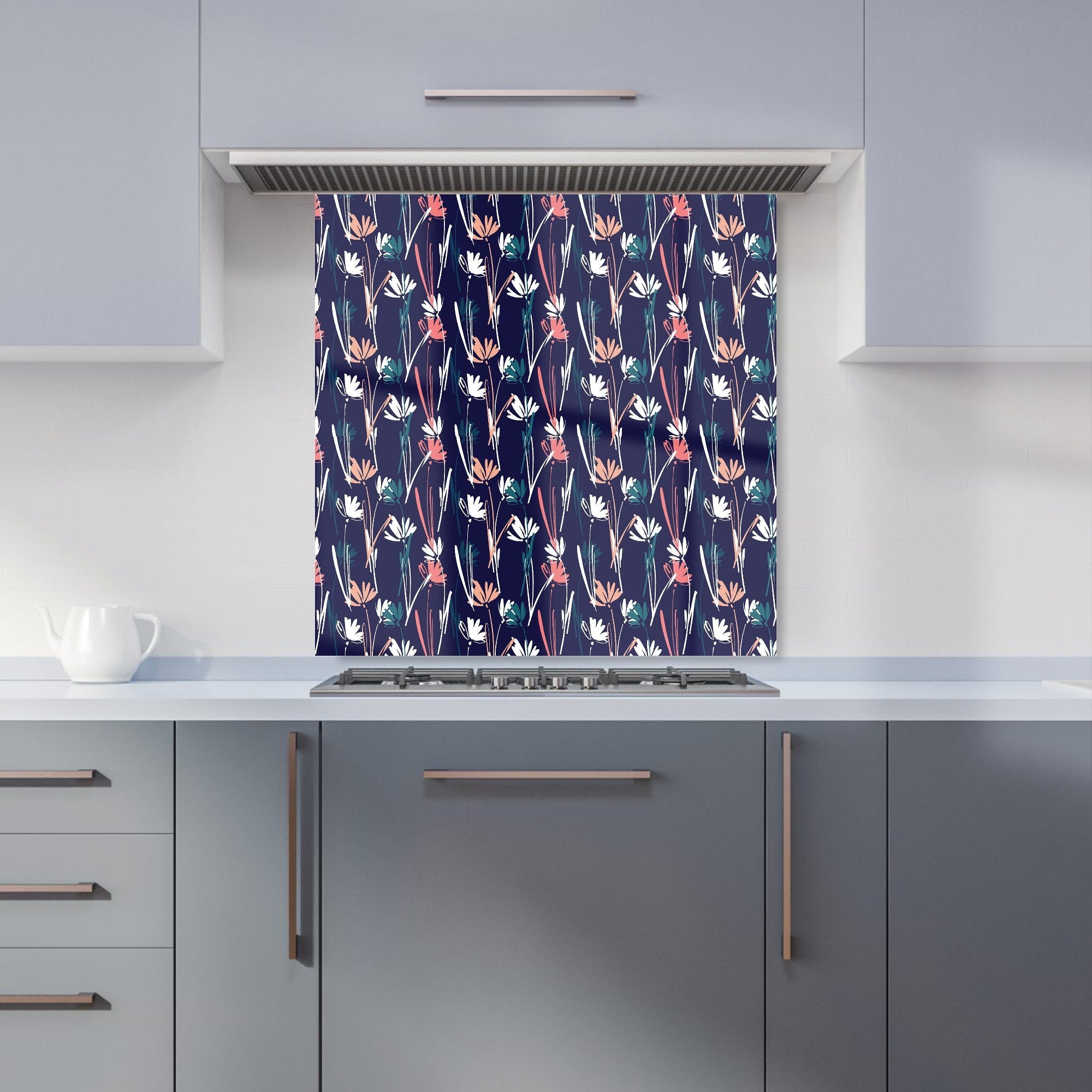 Hand Drawn Wild Flowers Kitchen Splashback