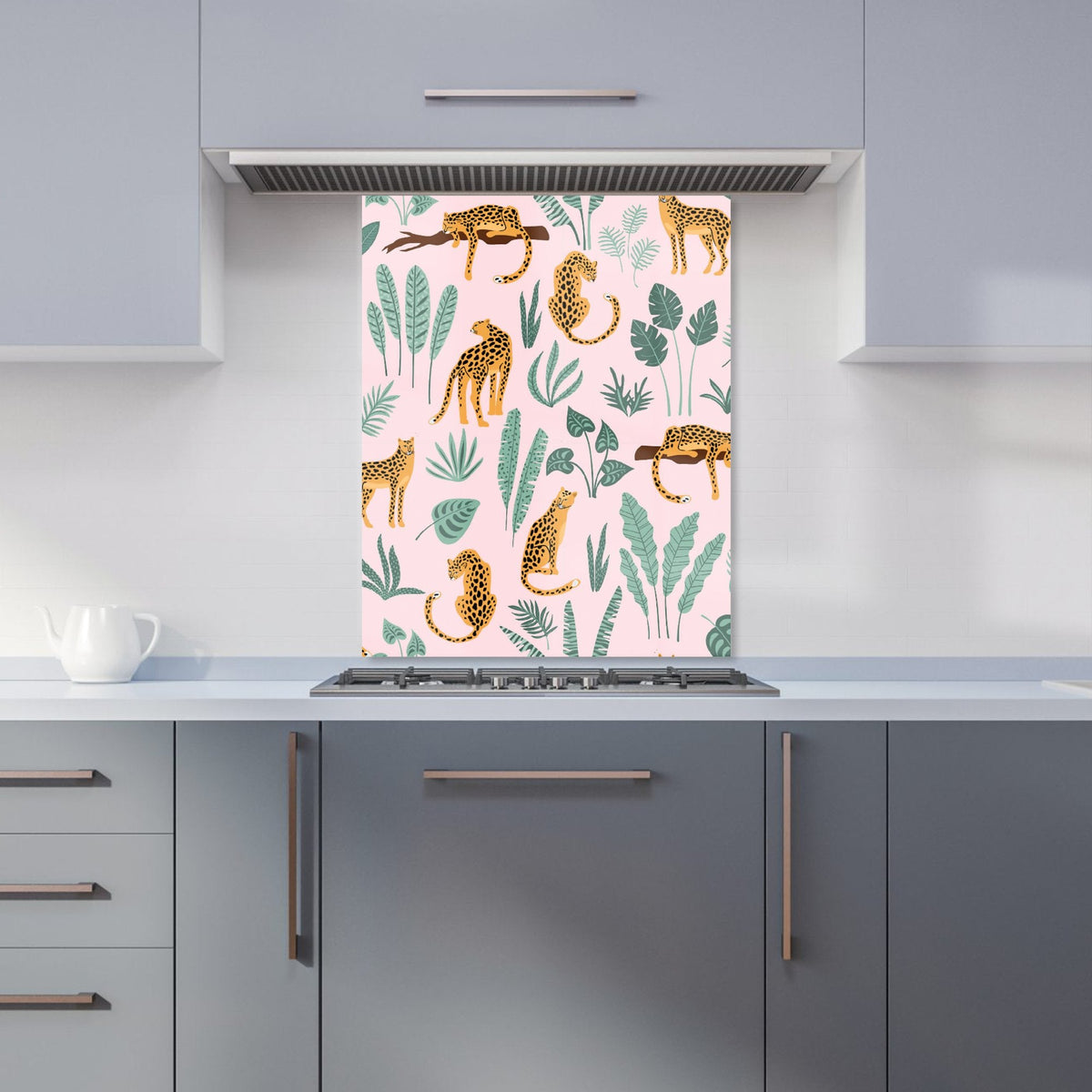 Hand Drawn Leopards Kitchen Splashback