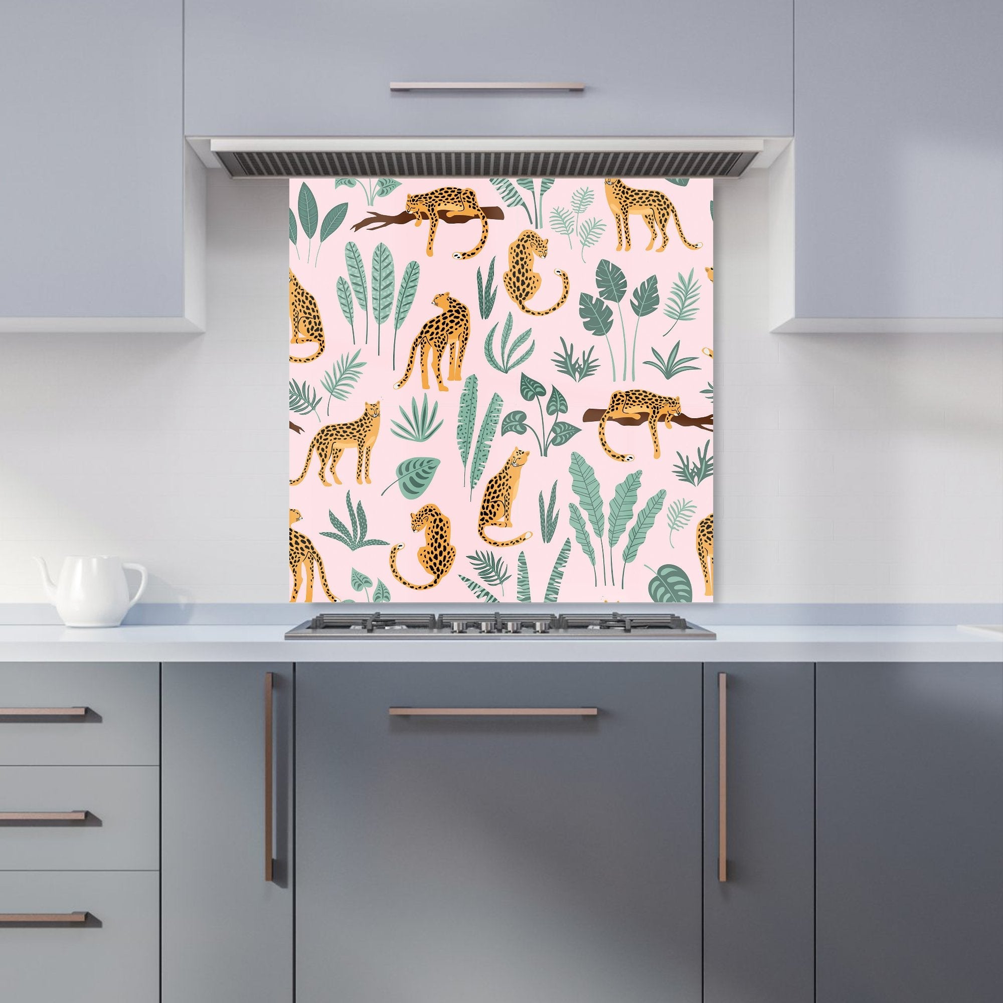Hand Drawn Leopards Kitchen Splashback