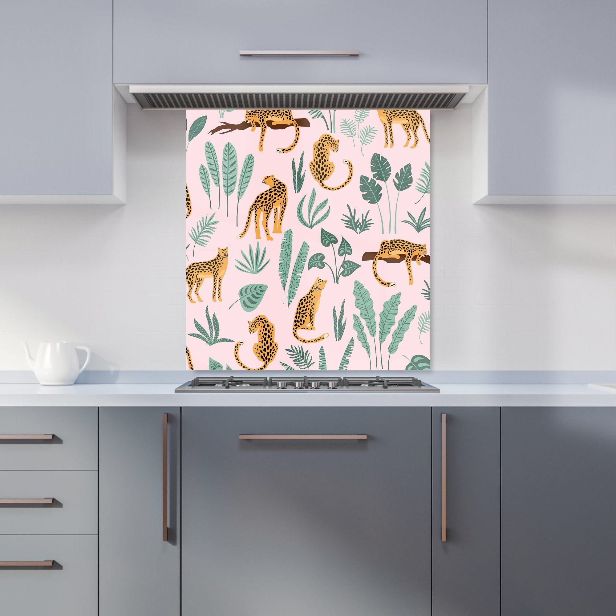 Hand Drawn Leopards Kitchen Splashback
