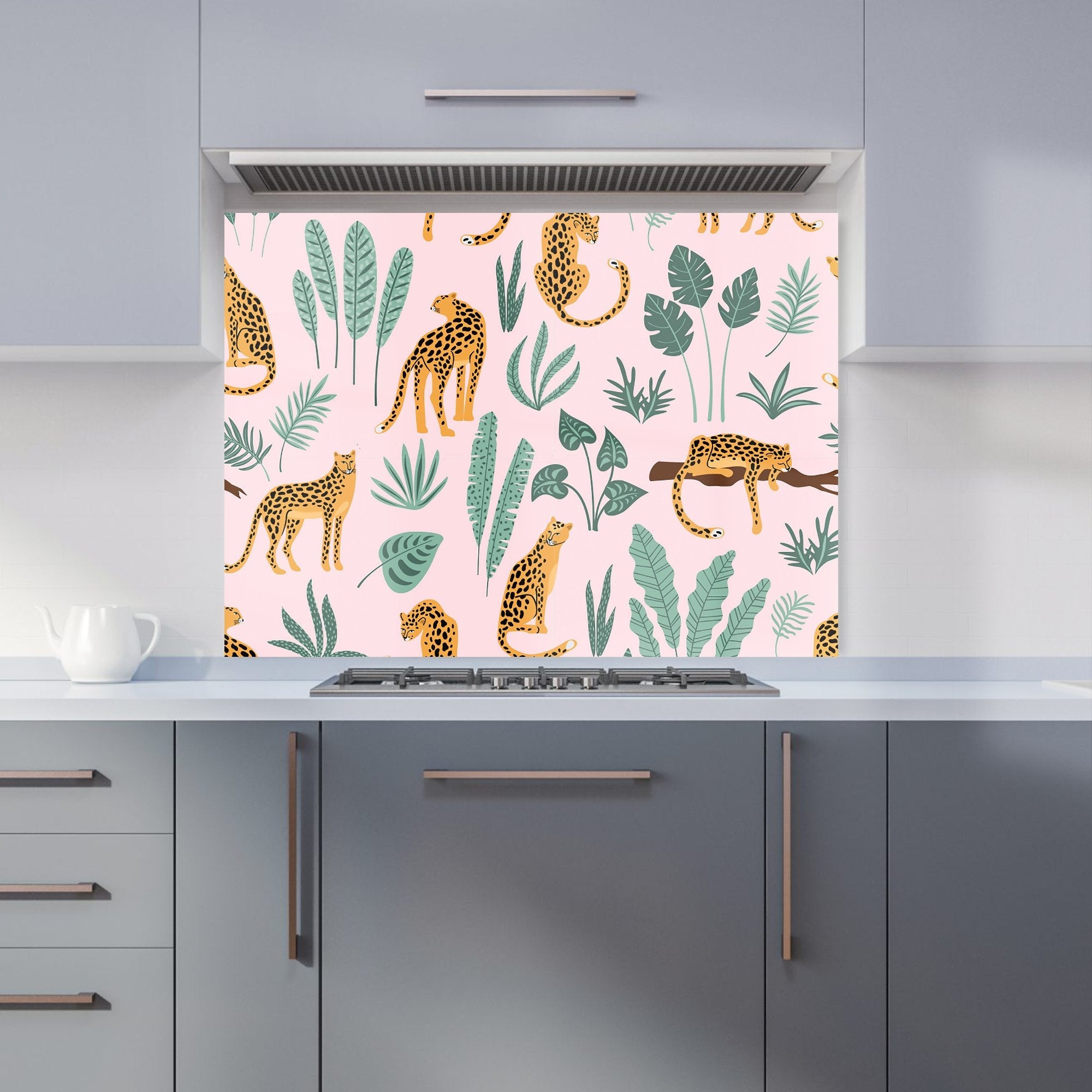 Hand Drawn Leopards Kitchen Splashback