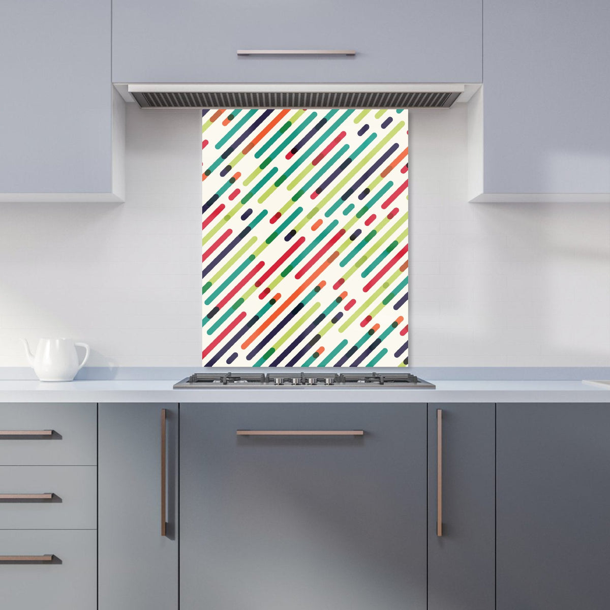Coloured Diagonal Abstract Pattern Kitchen Splashback