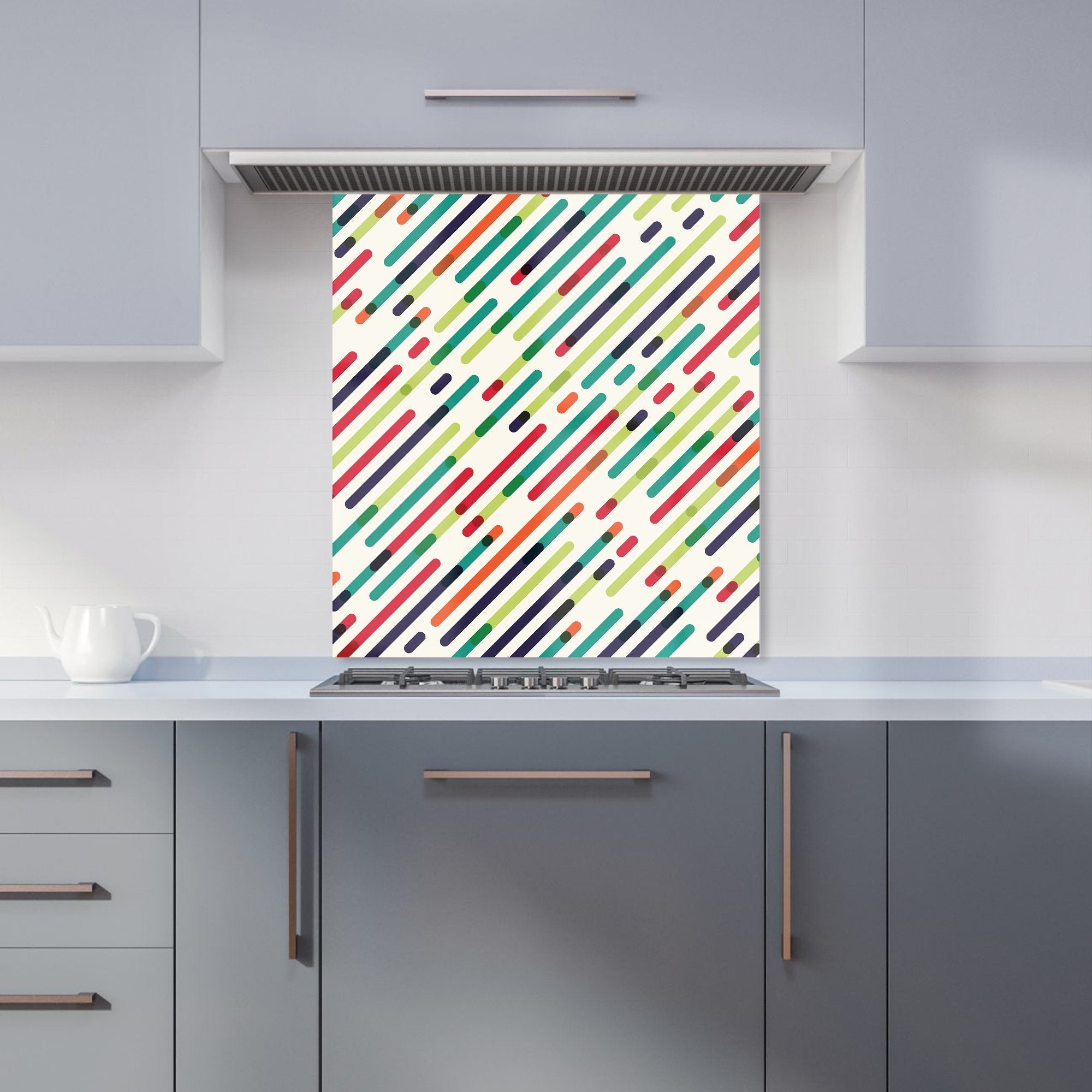 Coloured Diagonal Abstract Pattern Kitchen Splashback