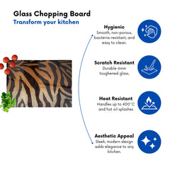 Tiger Skin Print Glass Chopping Board
