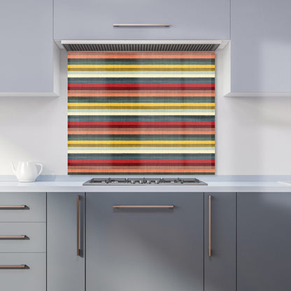 Multicolour Striped Brish Pattern Kitchen Splashback