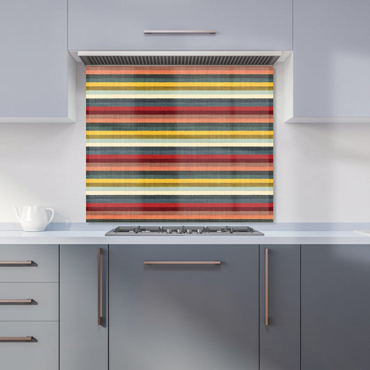 Multicolour Striped Brish Pattern Kitchen Splashback