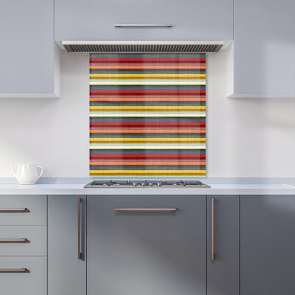 Multicolour Striped Brish Pattern Kitchen Splashback