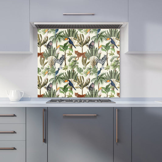 Exotic Trees And Animals Kitchen Splashback