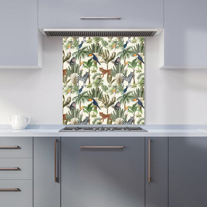 Exotic Trees And Animals Kitchen Splashback