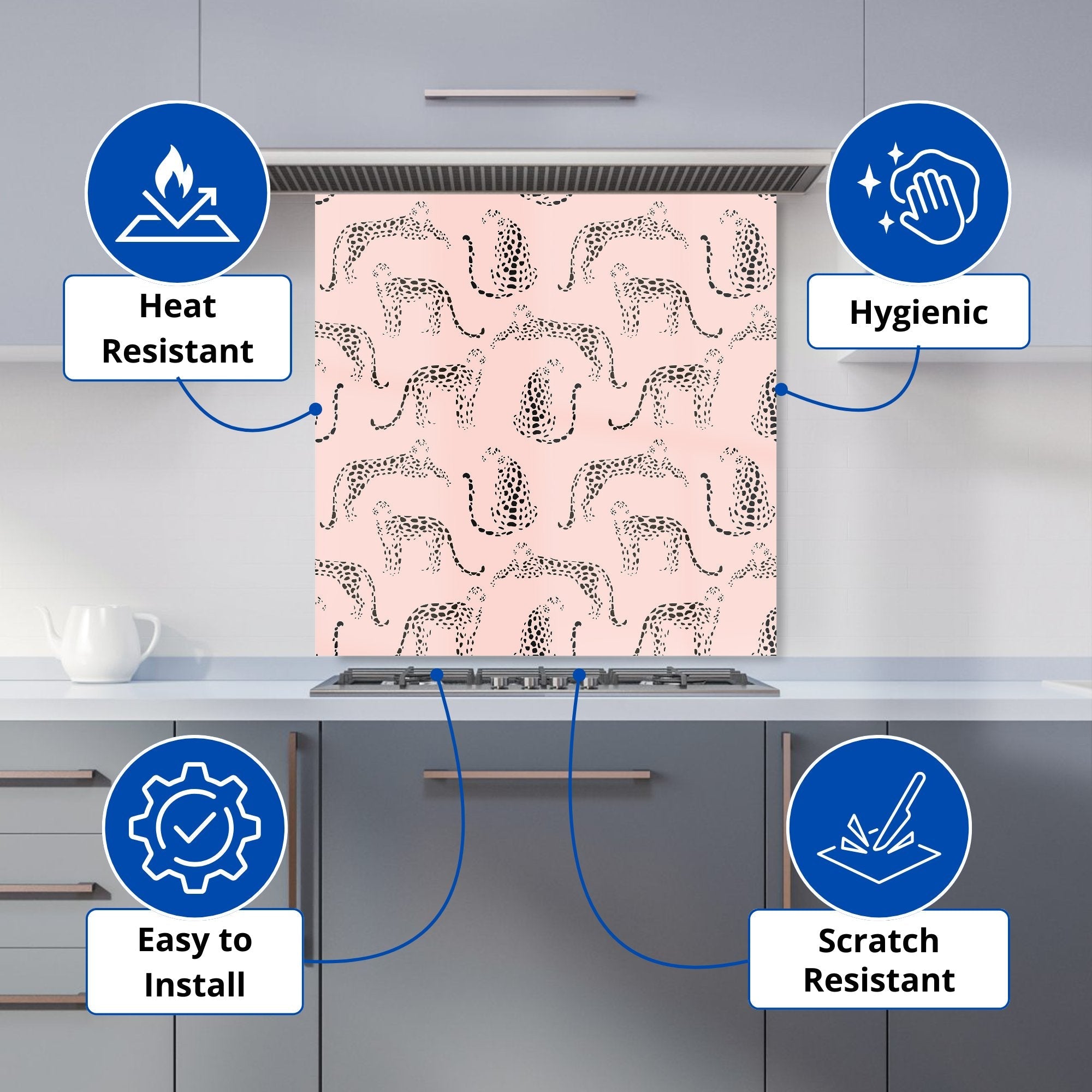 Abstract Leopard Pattern Kitchen Splashback