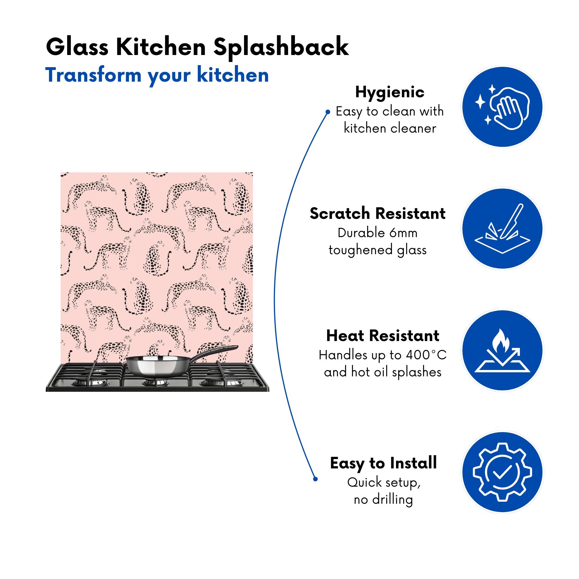 Abstract Leopard Pattern Kitchen Splashback