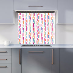 Vertical Abstract Brush Pattern Kitchen Splashback