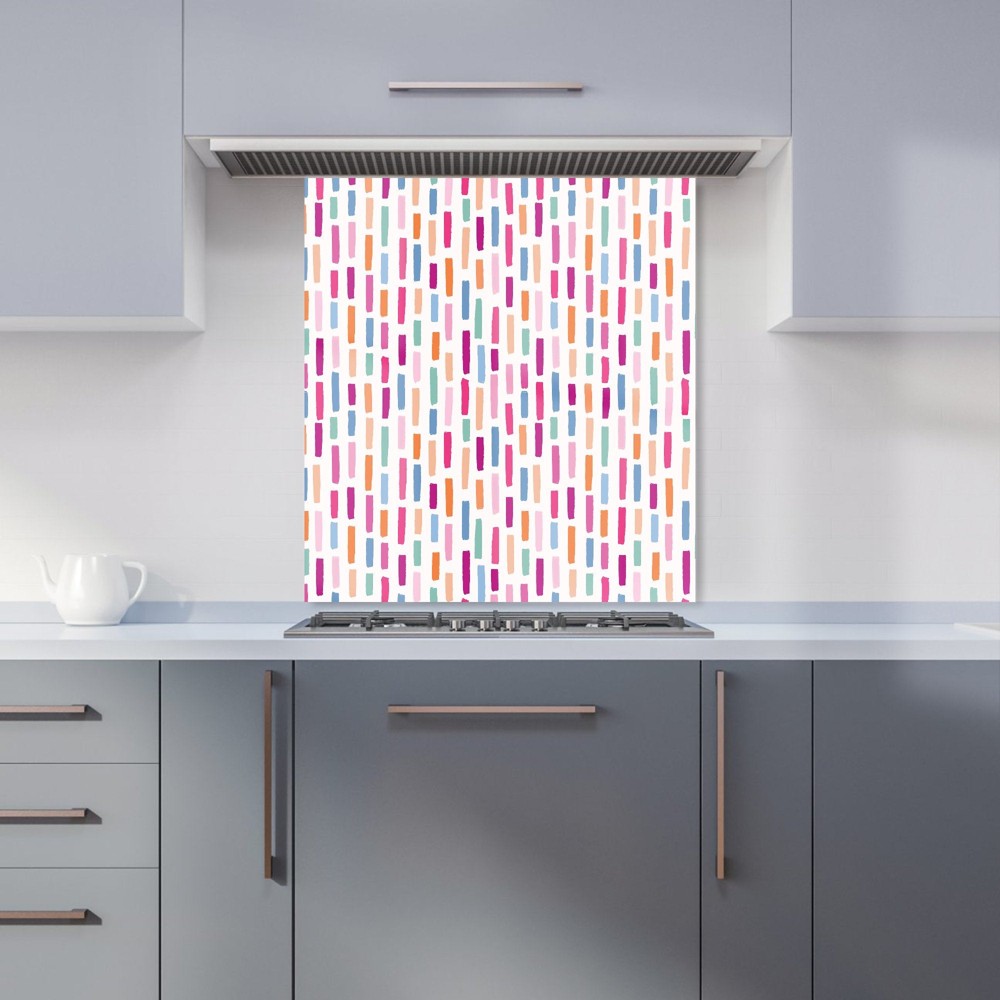 Vertical Abstract Brush Pattern Kitchen Splashback