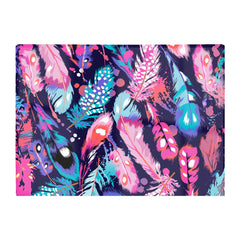 Beautiful Colourful Feathers Glass Chopping Board